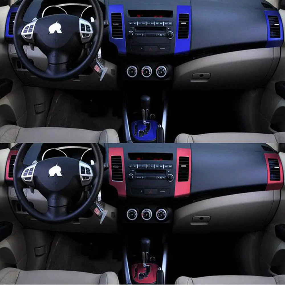 Car-Styling  Carbon Fiber Car Interior Center Console Color Change Molding Sticker Decals For Mitsubishi Outlander EX 2006-2011