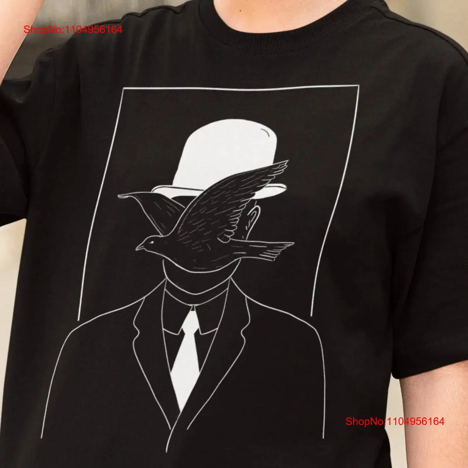 Tribute to Magritte One line Abstract arT T Shirt aesthetic lover Vintage inspired tee 100 Cotton High Quality vintage Washed
