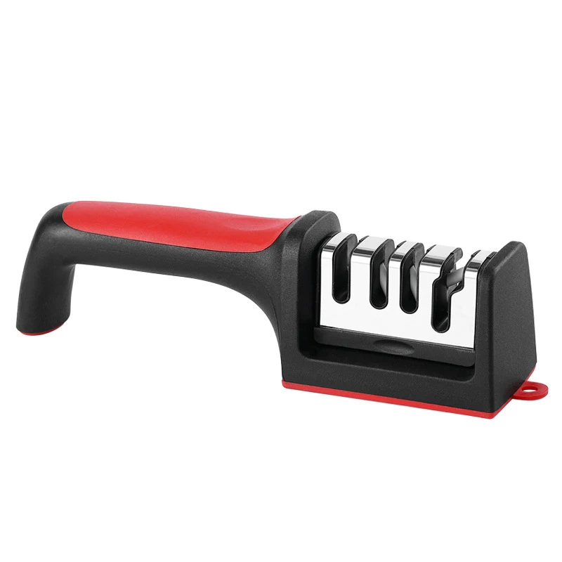 4-level manual knife sharpener, 4-in-1 steel knife, ceramic stone knife sharpener with handle