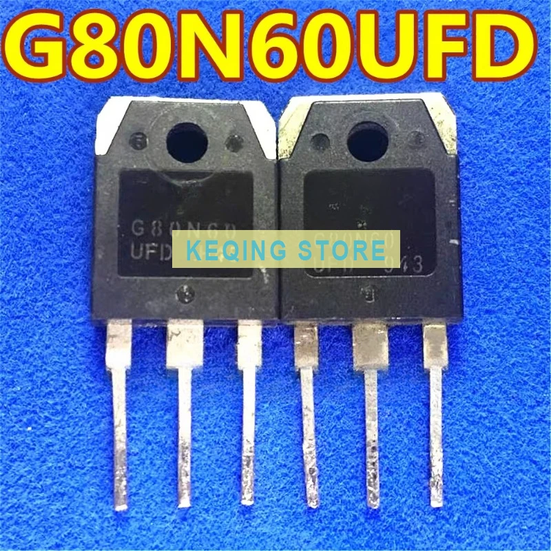 10PCS Used+Not NEW+Send after Measure Original word original code disassembly G80N60 UFD with damping IGBT power tube TO-247