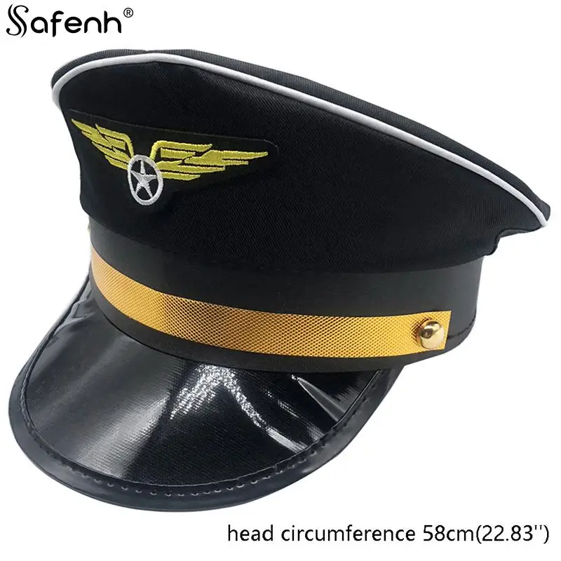 1PCS Cap Captain Hats Navy Party Costume Police Sailors Caps Captains Flight Boat Nautical Aircraft Attendant