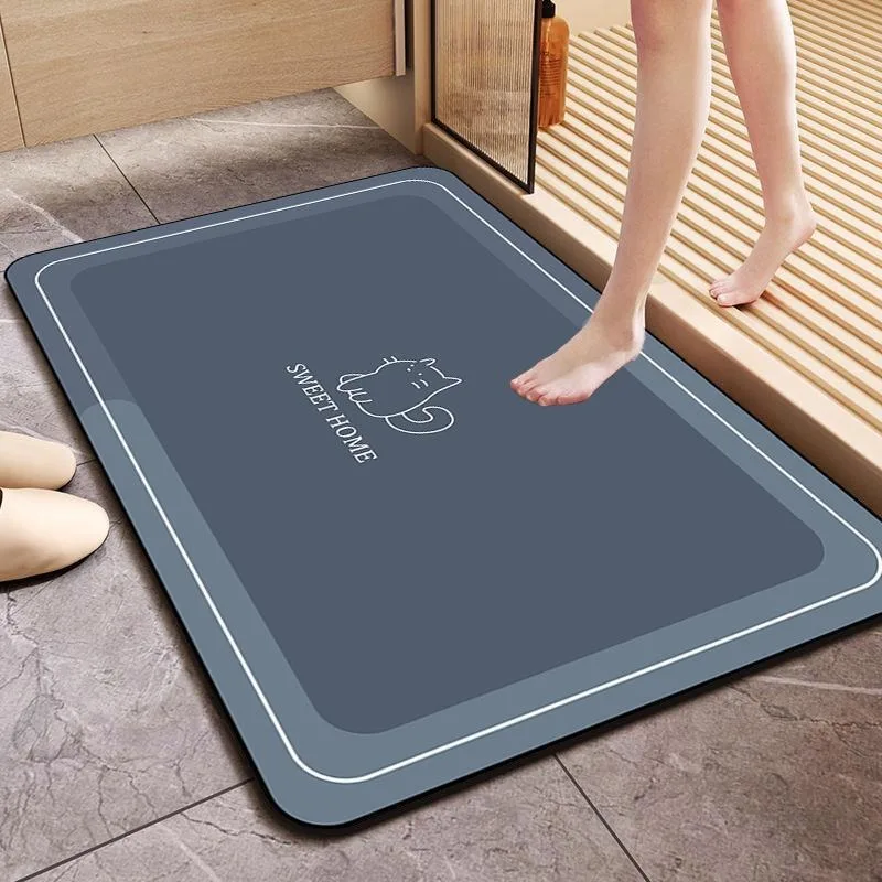 Bathroom Carpet Absorbent Non-Slip Quick-Drying Floor Mat Solid Color Carpet Toilet Area Rug Diatom Mud Home Decoration Rugs 양탄자