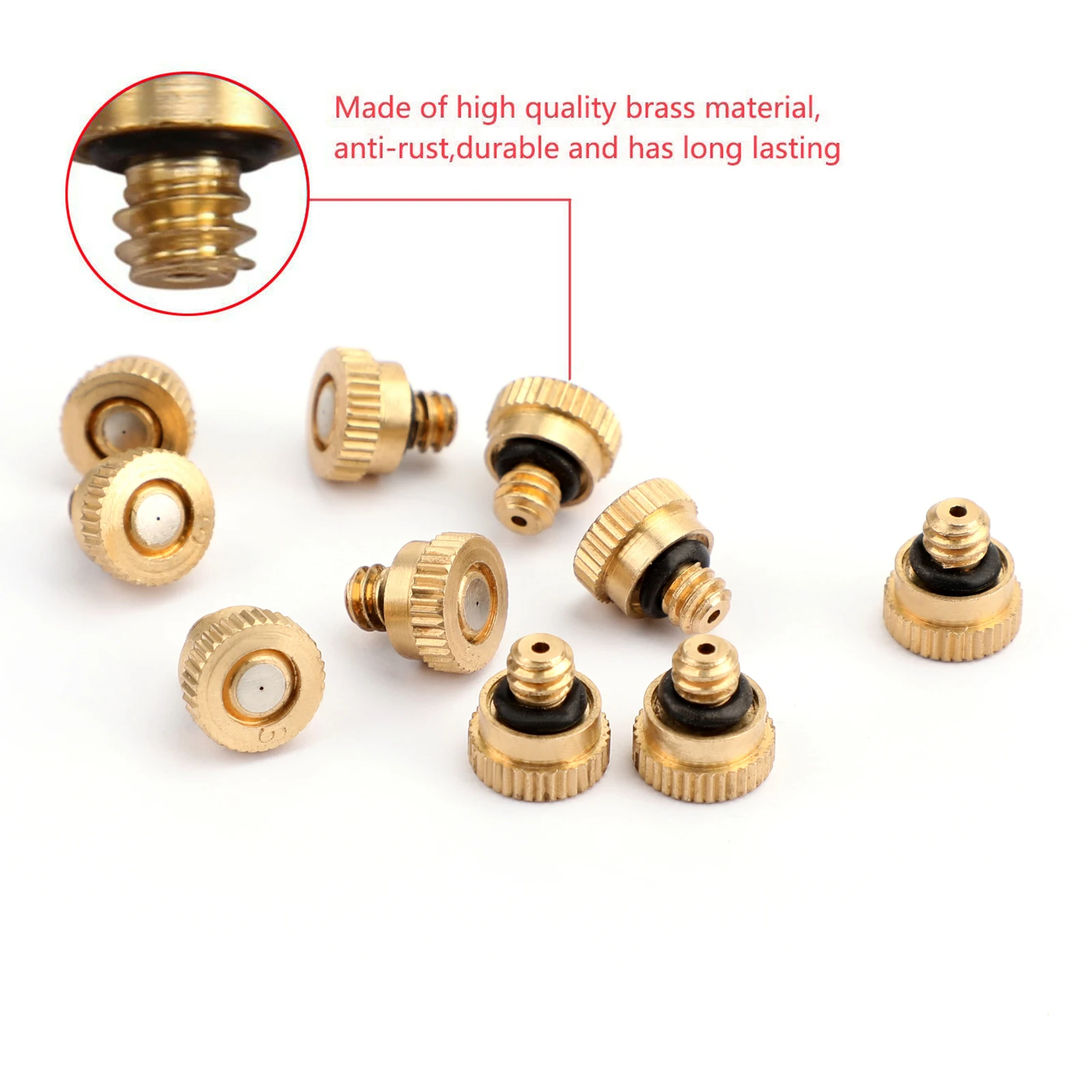 10X Brass Misting Nozzles Water Mister Sprinkle For Cooling System 0.012