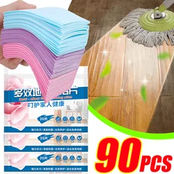 30/60/90pcs Floor Cleaner Water Soluble Cleaning Sheet Mopping The Floor Wiping Wooden Floor Tile Toilet Household Cleaning Tool