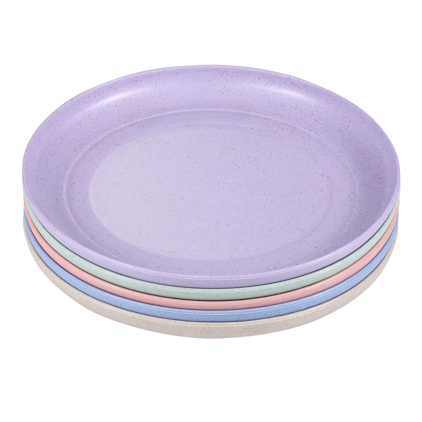 

5pcs Microwave Safe Unbreakable Dinner Plates Sturdy Lightweight Eco Friendly Dish Plates Baby Adult Use
