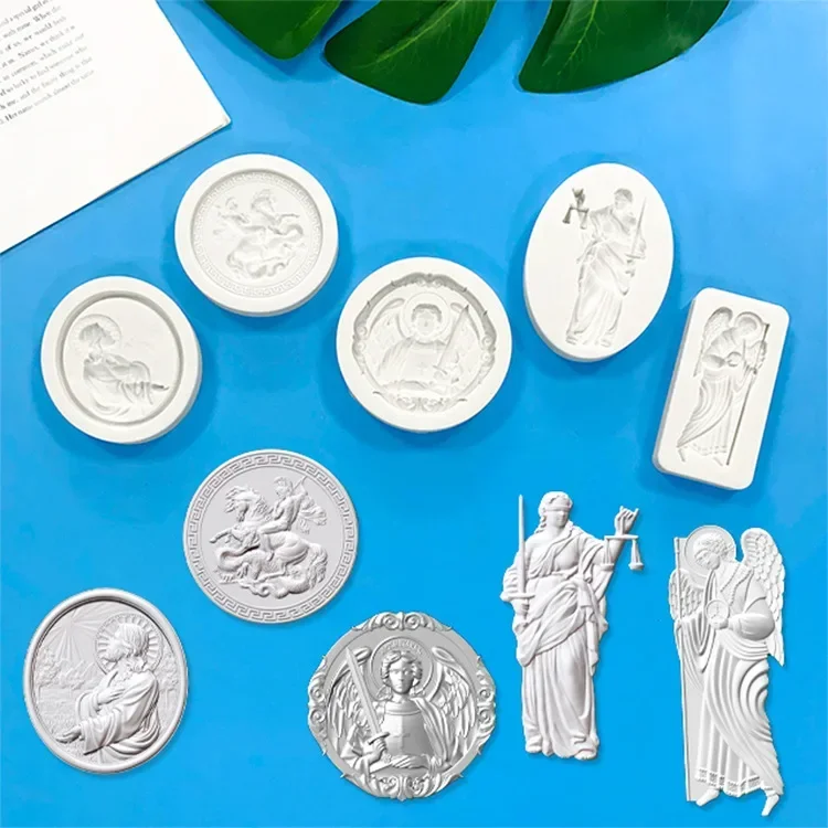 

Angel Relief Pendant Silicone Mold Greek Wax Goddess Retro Cake Decoration Accessories Fondant Cake Mold Plaster Resin Molds