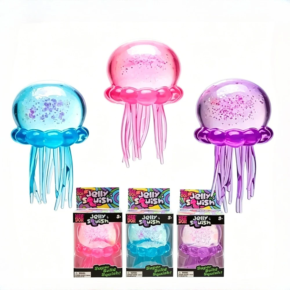 Trending Nee Doh Jellyfish & Cube Squish Toy, Soft Jelly Squeeze Stress Relief Fidget Toy, Sensory NeeDoh for Kids & Adults