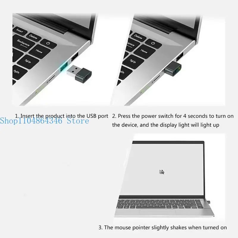 652F Mouse Jiggler Undetectable Mini with Switches Button Portable USB Mouse Mover