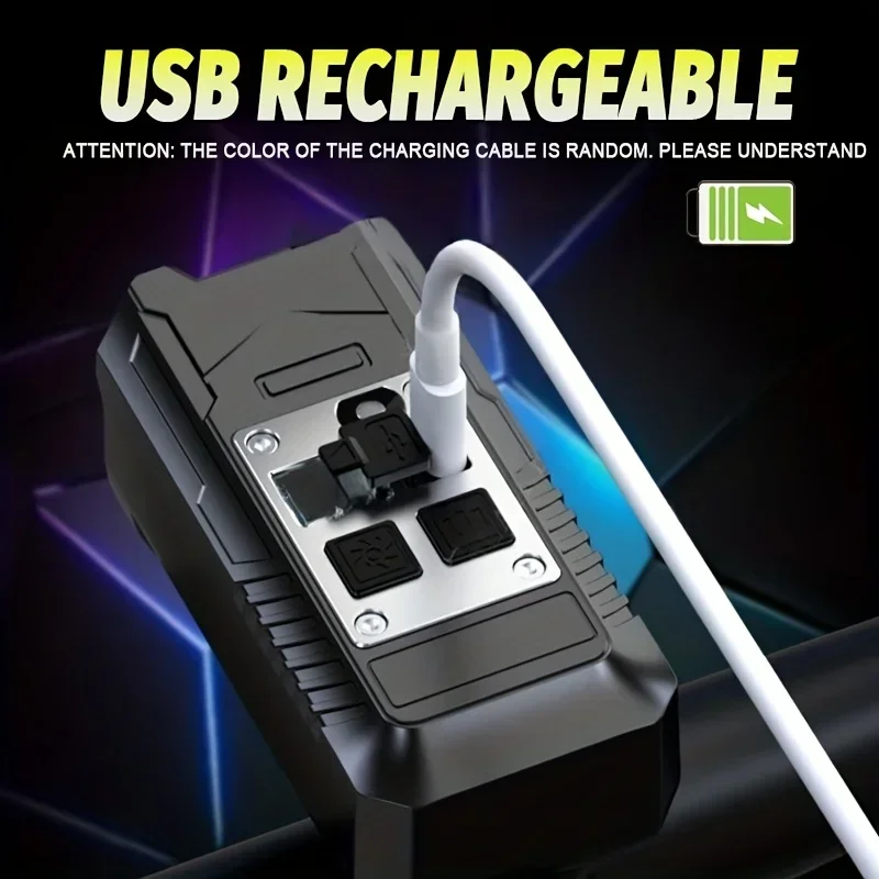 Bicycle Flashlight 9 LED Bike Lamp Type-C Rechargeable Bike Light Ultralight Handlebar Lights Waterproof Cycling Lantern