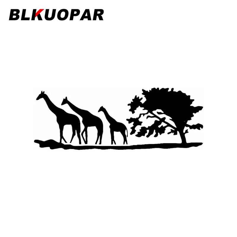 BLKUOPAR Giraffes Walking In The Bushes Car Stickers Cute Animal Decal Scratch-Proof Die Cut Windshield Surfboard Car Goods