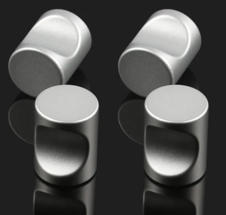 5Pcs Round Aluminum Alloy Door Knobs Cabinet Handles Drawer Kitchen Bathroom Furniture Hardware Accessories