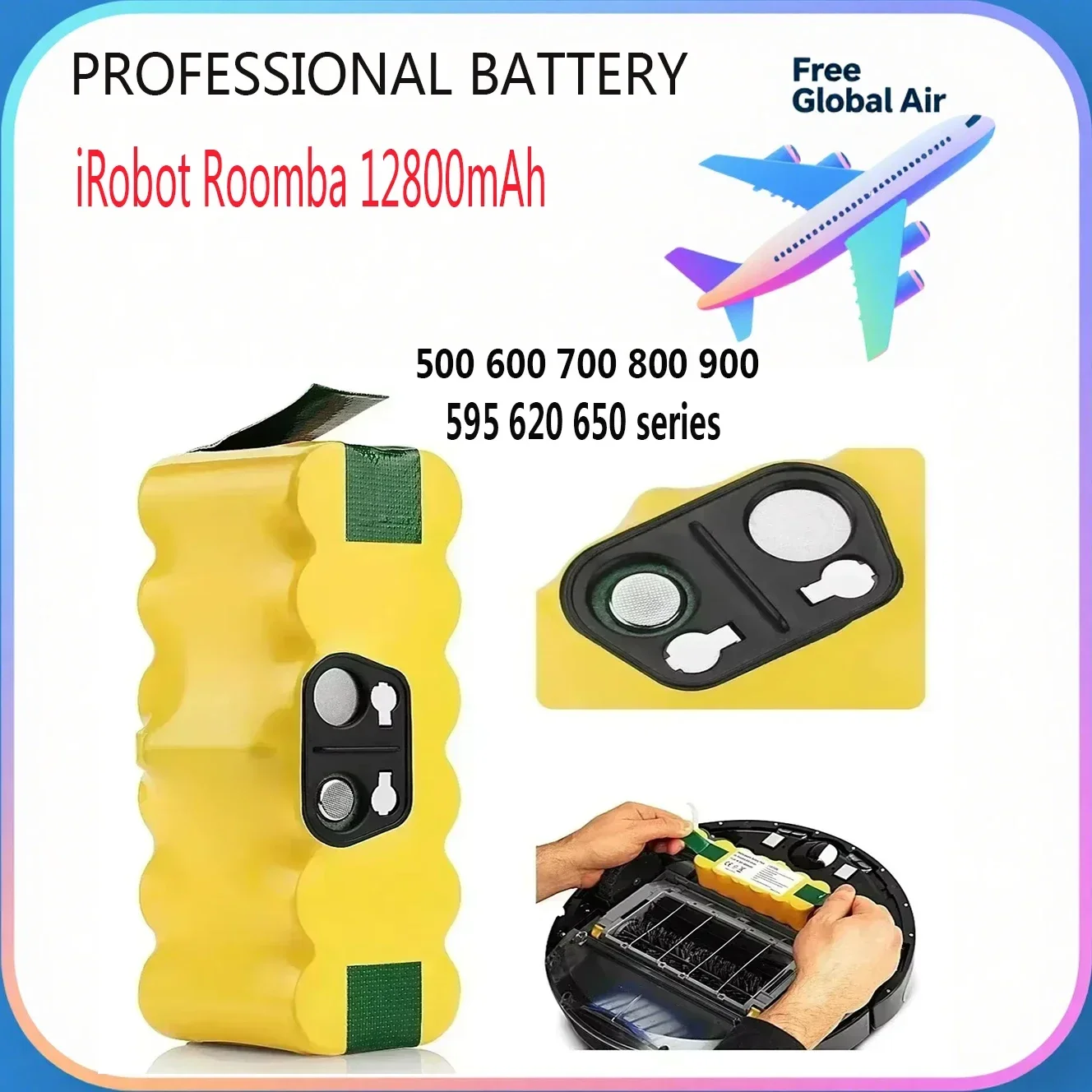 New For iRobot Roomba Rechargeable Battery 14.4V 12800mAh 500 550 560 600 650 698 780 876 900 Series Vacuum Cleaner Battery