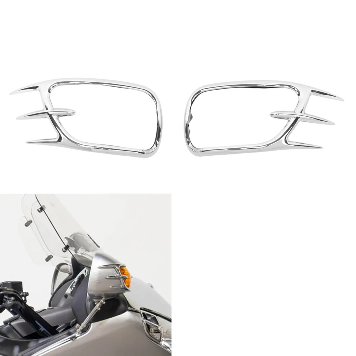

Chrome Back Accents Grill For Honda Goldwing Rear Side mirror Turn Signal Trims GL1800 2001-2017 GW Decoration Accessories