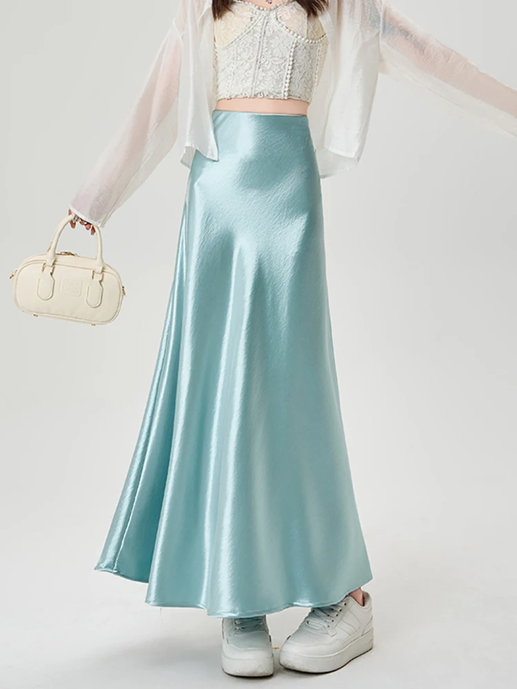 

Summer High Waist Solid Color Slim Women Skirt Simple Basic Fashion Casual Woman Skirt Black Apricot Pink Korean Tight-Hip Skirt