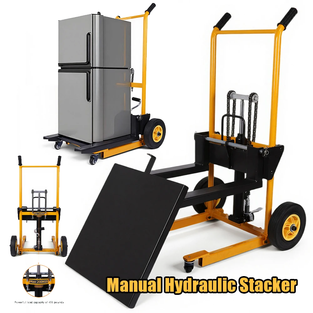 

Mini Forklift Foldable Transport Lifting Cart Lightweight Hydraulic Transporter Cart Wear Resist for Household Warehouse Factory