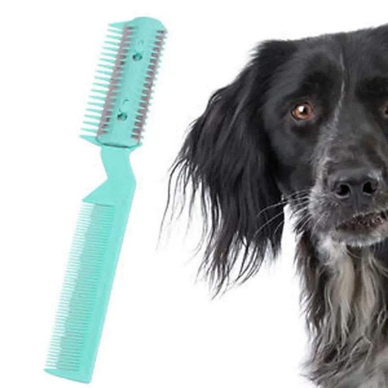 Pet Dog Hair Trimmer Comb Cutting Cut With 2 Blades Grooming Razor Thinning Dog Cat Combs Dog cat Hair Remover hair brush & comb