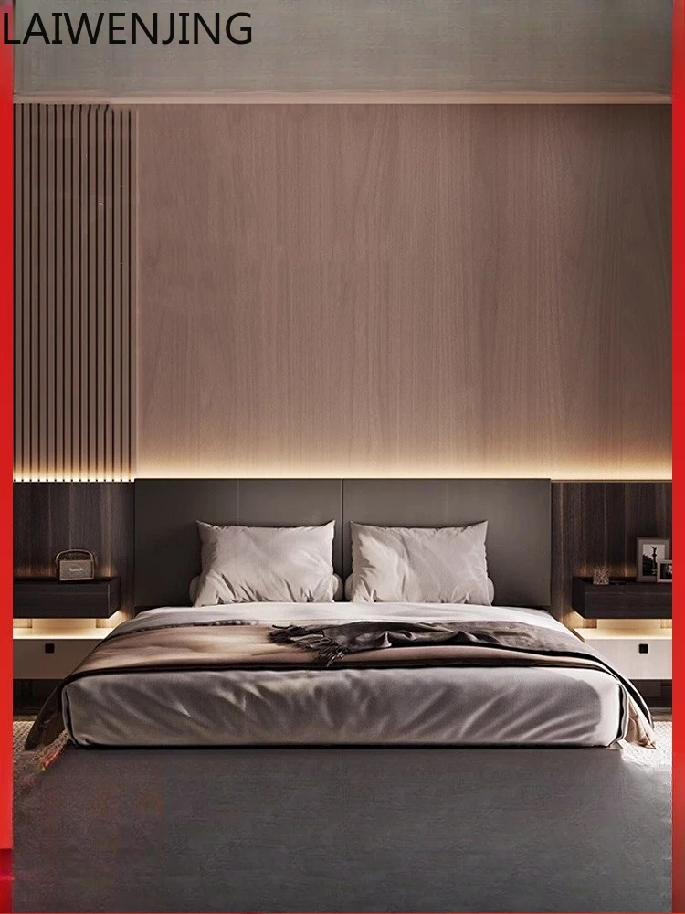 

MJY Italian suspension bed high-end double bed leather soft bag light luxury modern