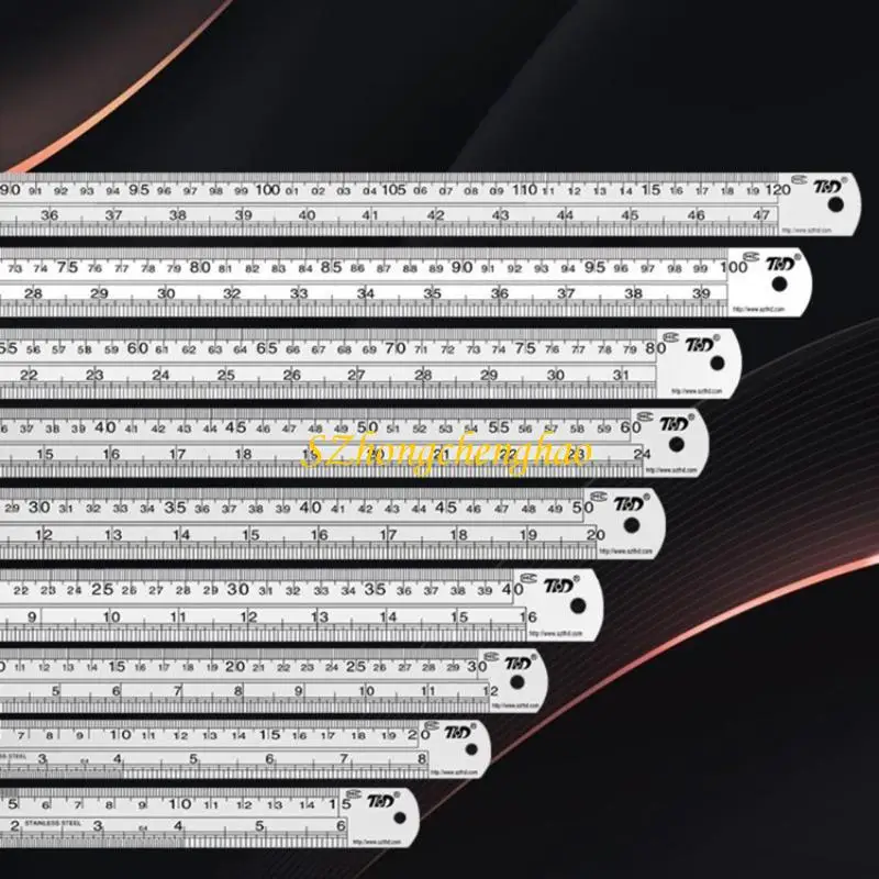 Penguasa Stainless Steel Metal Steel Steel Straight Ruler 601D