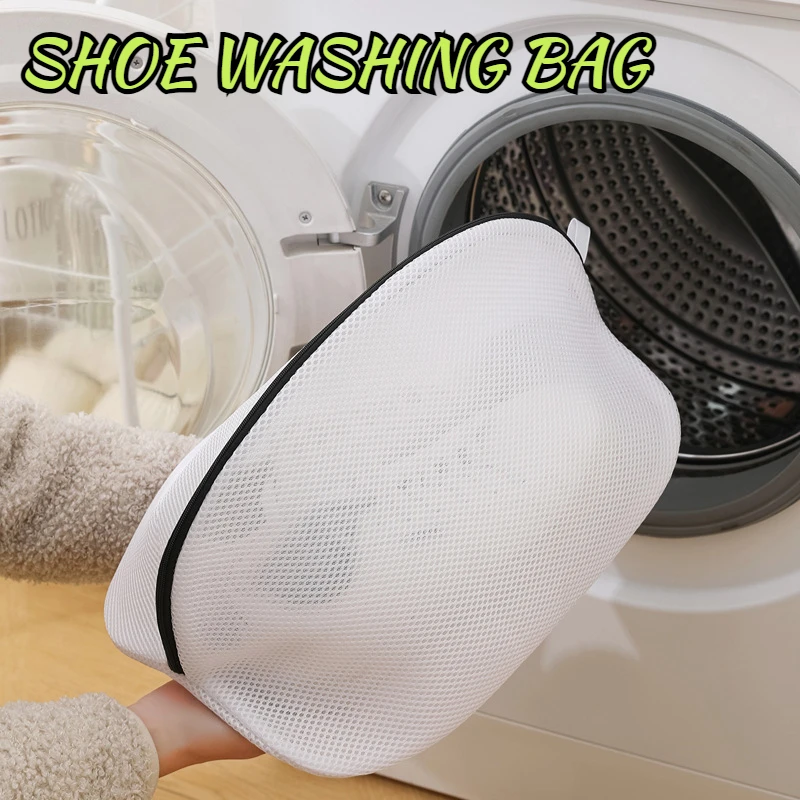 

Mesh Laundry Bags With Zipper Washing Machine Large Shoes Storage Bag Laundry Organizer Protecting Shoes Bag Anti-deformation