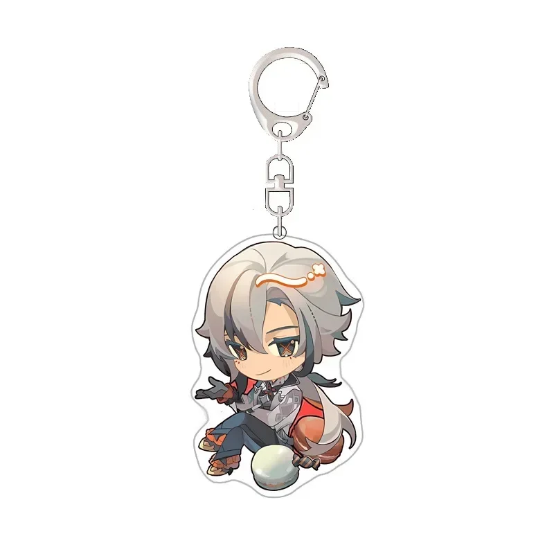 Genshin Impact Acrylic Keychain Neuvillette Wriothesley Navia Furina Arlecchino Pendant Keychain for Bag Backpack Car Key