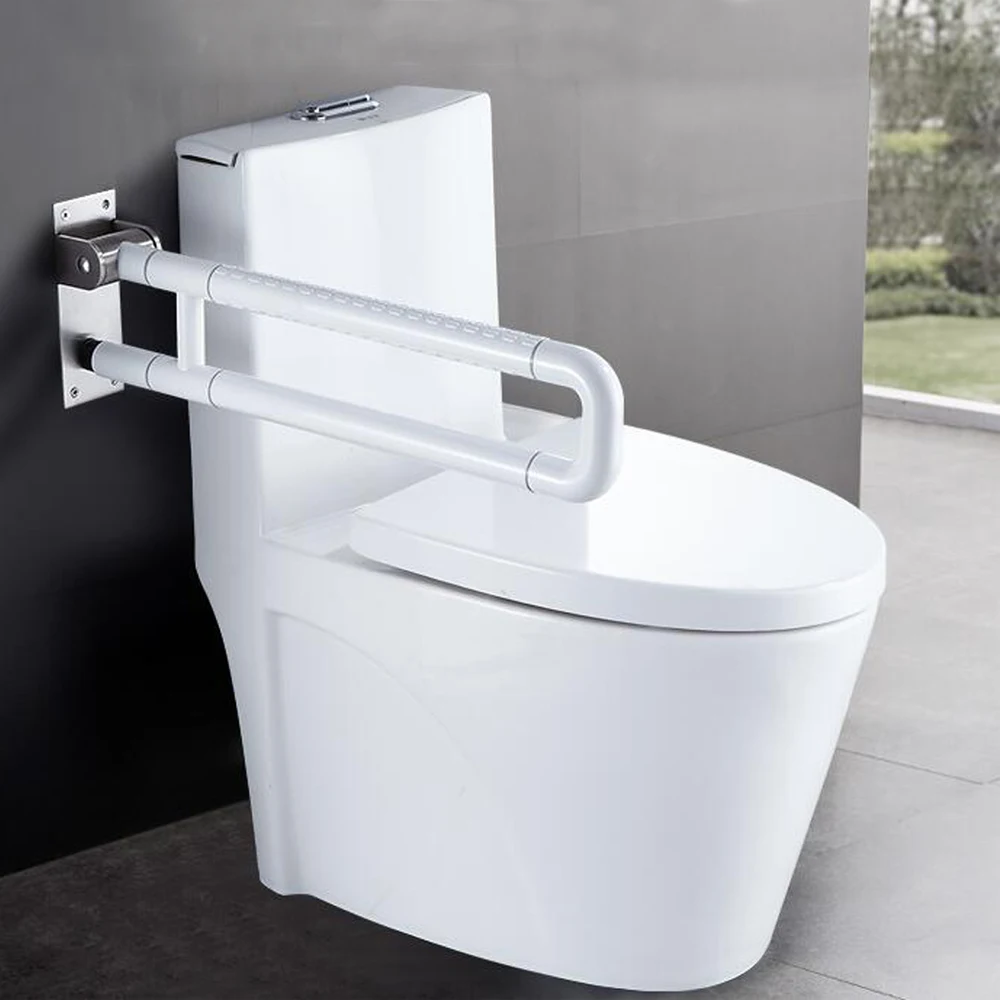 300KG WC Toilet Support Folding Handle Handicapped Standing Aid Stainless Steel Handle