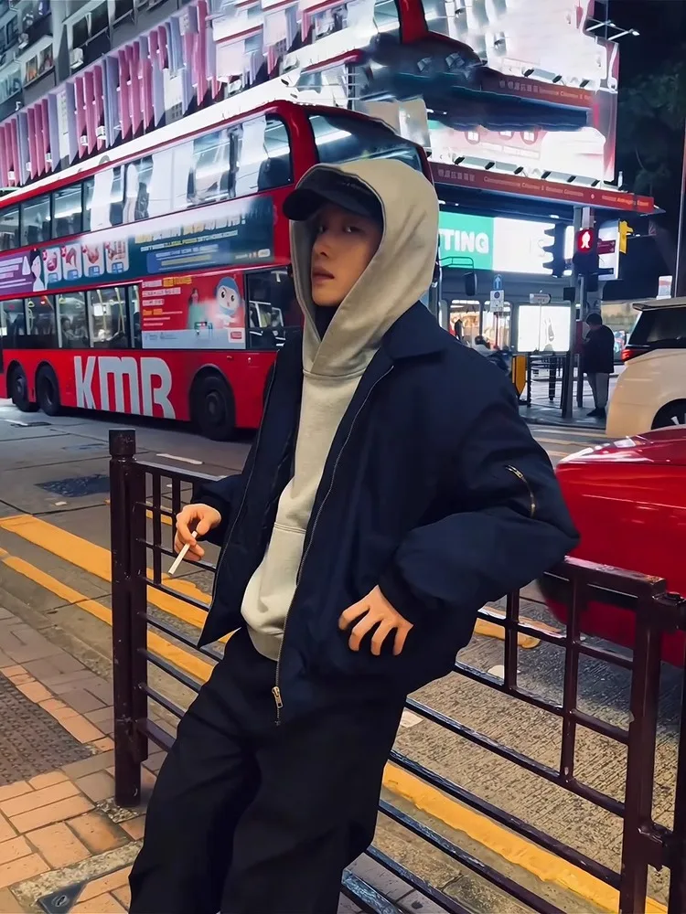 

Утепленная хлопковая бейсбольная куртка в американском стиле для мужчин, осенне-зимняя, на молнии, теплая, молодежная, повседневная одежда