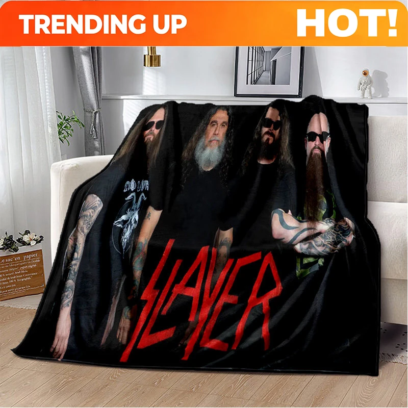 Customize Slayer Heavy Metal Band Soft Plush Blanket,Flannel Blanket Throw Blanket for Living Room Bedroom Bed Sofa Picnic Cover