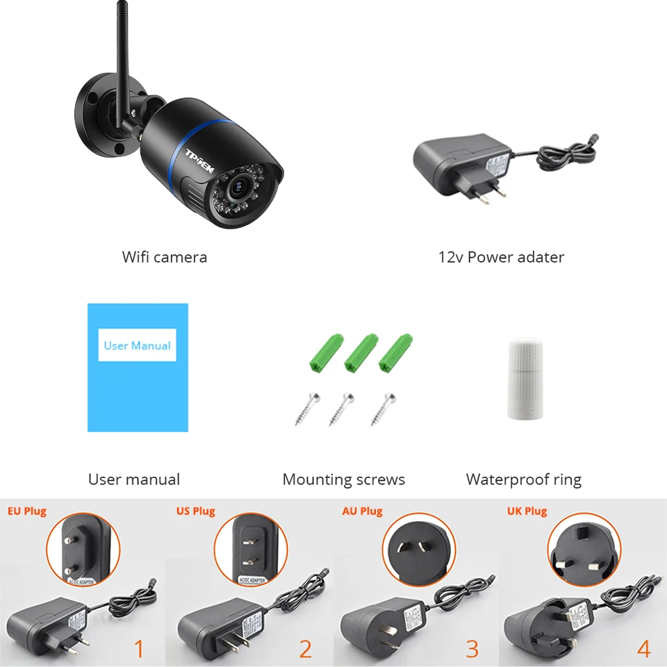 Telecamera IP da 4mp telecamera di sicurezza esterna WiFi 1080P Wi Fi videosorveglianza Wireless cablata Wi-Fi CCTV resistente alle intemperie CamHi IP Camara