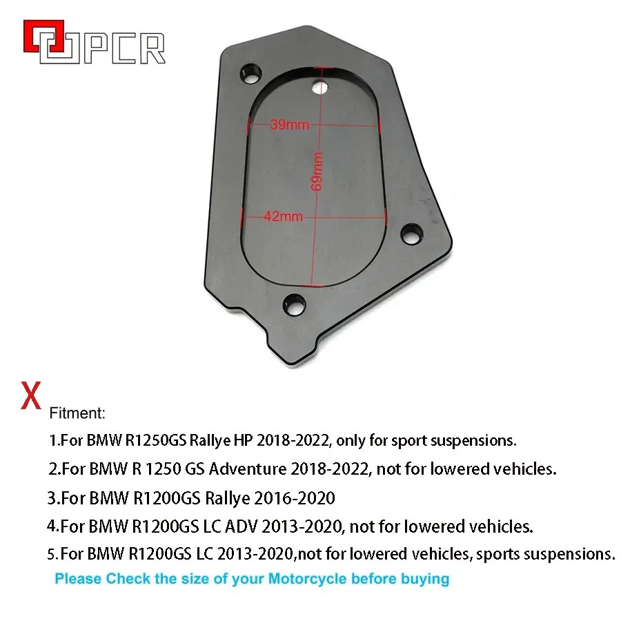 3 rozmiary do BMW R1200GS R1250GS R1250 GS ADV HP Wersja 2018 2019 2020 Motocykl CNC Stojak boczny Powiększ Przedłużenie Kickstand