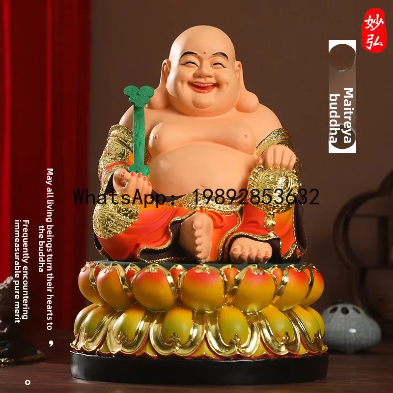 

BJ Shanji Buddha Statue Home Offering Maitreya Buddha in Red Clothes Attracting Wealth Big Belly Laughing Buddha