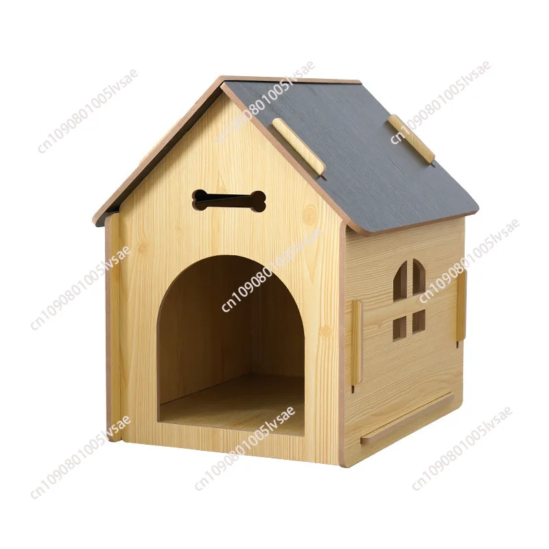 Detachable wooden dog house cat house pet with window dog house chalet indoor outdoor access