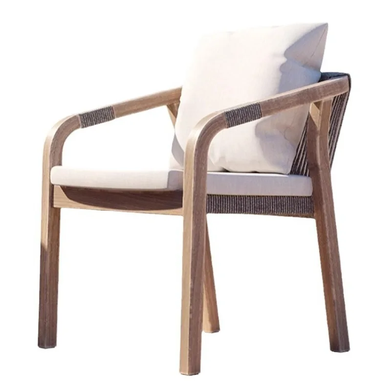 

Outdoor Solid Wood Sofa Courtyard Garden Hotel Villa Leisure Rattan