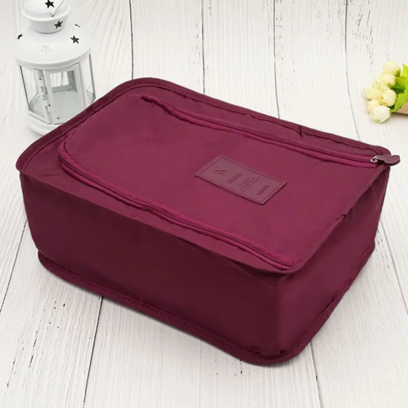 Portable Waterproof Shoes Organizer Storage Bag Pouch Pocket Packing Cubes Handle Nylon Zipper Bag for Travel Accessories