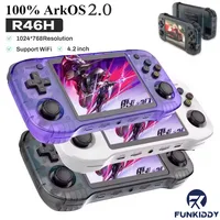 Consola de videojuegos portátil FUNKIDDY R46H, juego Retro ARKOS 2,0 de código abierto, pantalla IPS de 4,2 pulgadas, 128G, más de 20000 juegos, regalos para niños