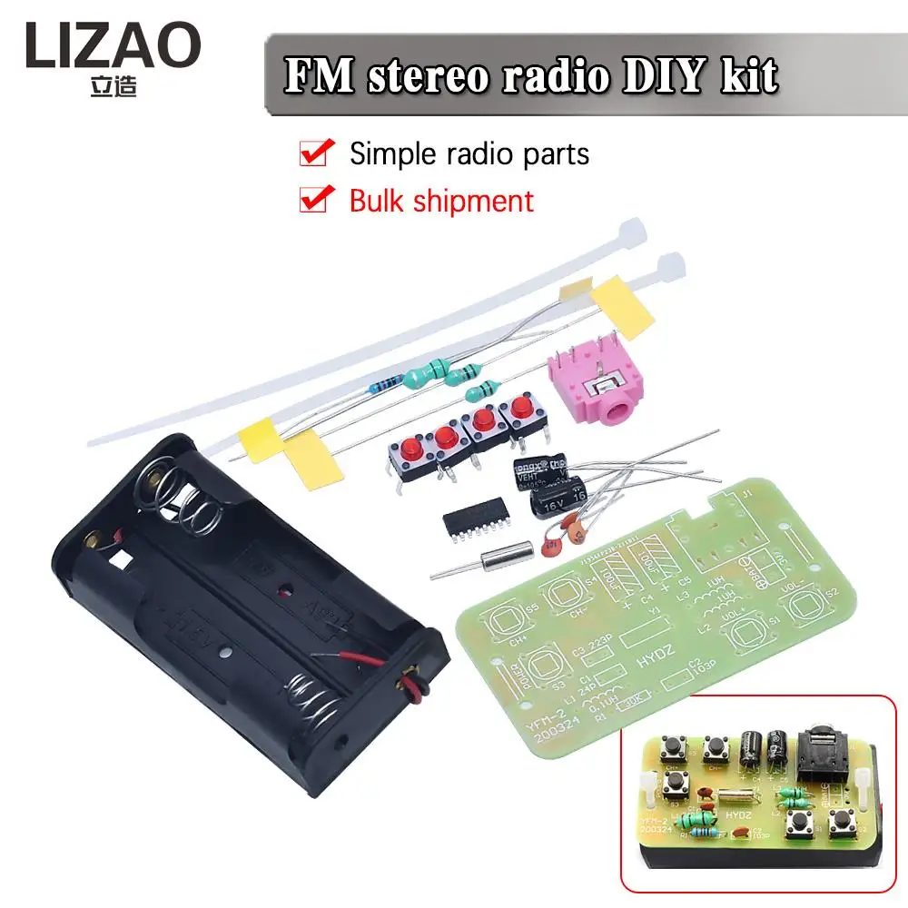 FM Stereo Radio DIY zestaw bezprzewodowy nadajnik radiowy FM i moduł odbiornika modulacja częstotliwości lutowania praktyka