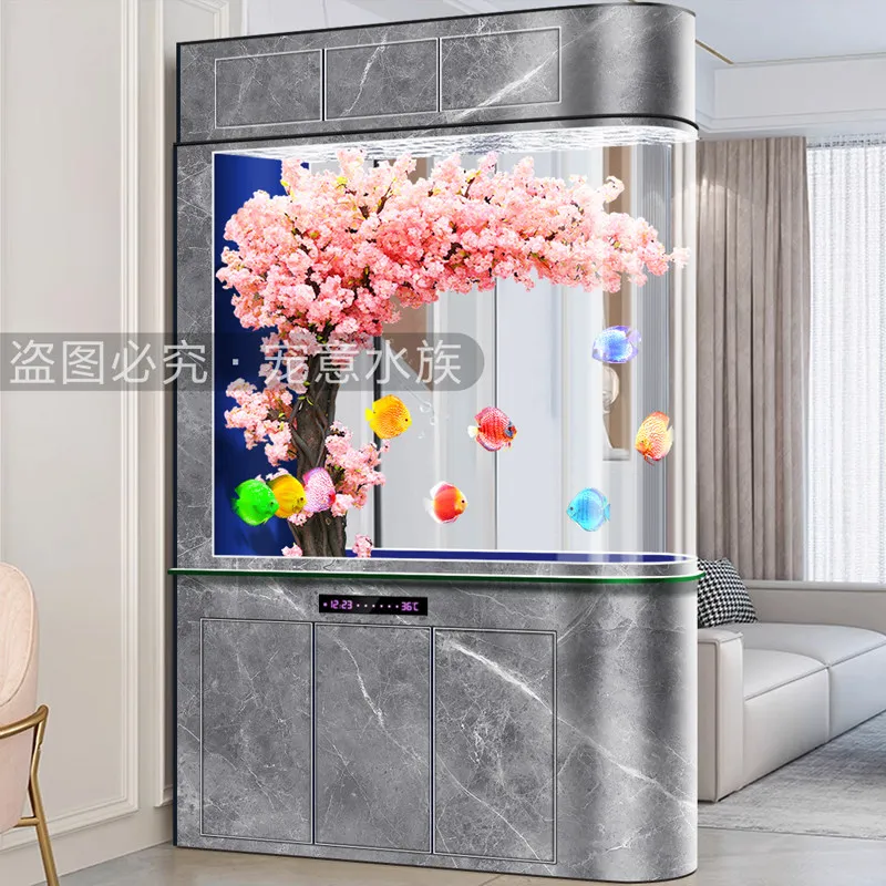 Circulating Self Maintaining Aquariu Silent Glass Reception Desks Smart Integrated Minimal-chic Ffice Furniture Военное ДелоLJ40