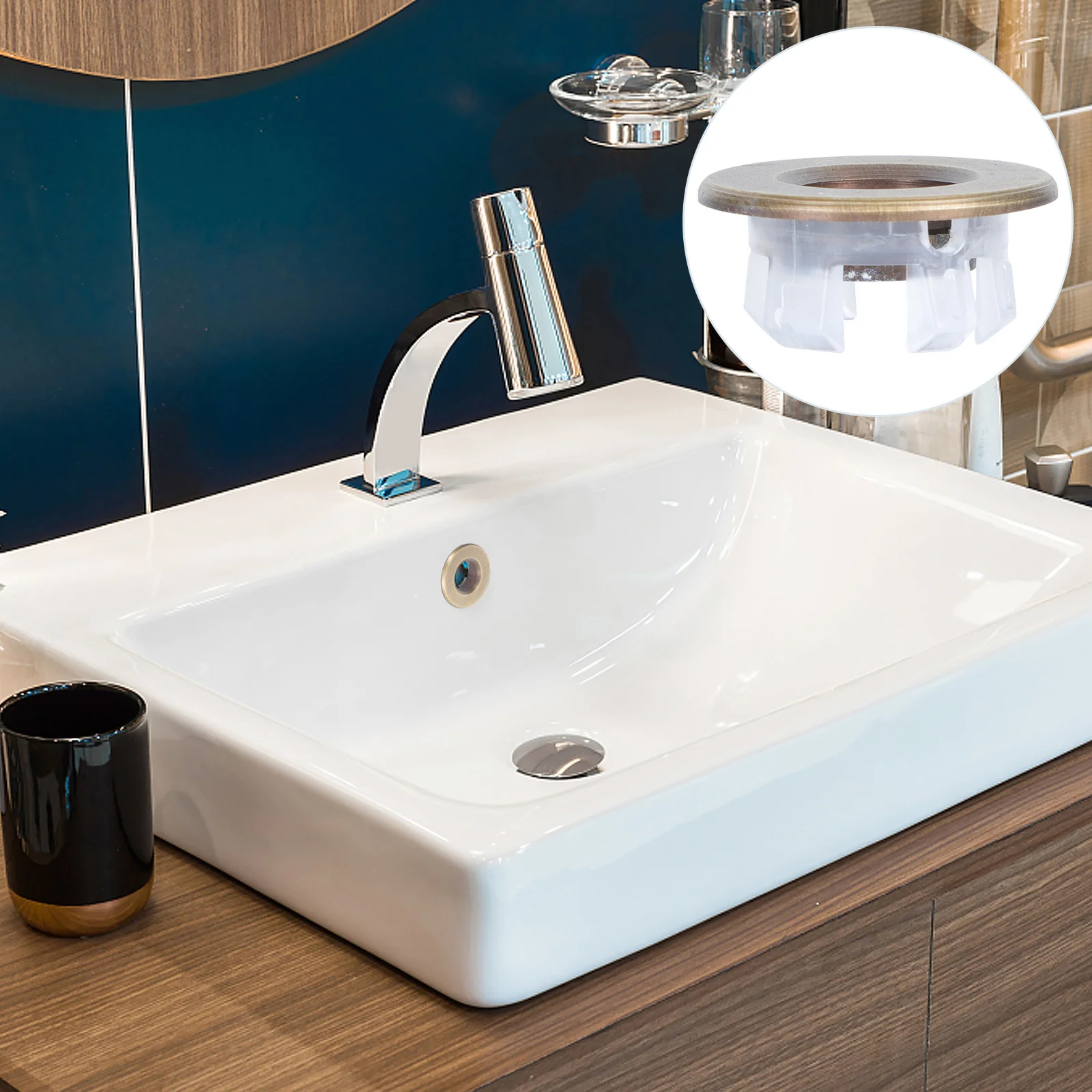 

1Pcs High Quality Copper Overflow Cover for Wash Basin Anti Fade Uniform Color Reliable Bath Sink Overflow Ring Decorative