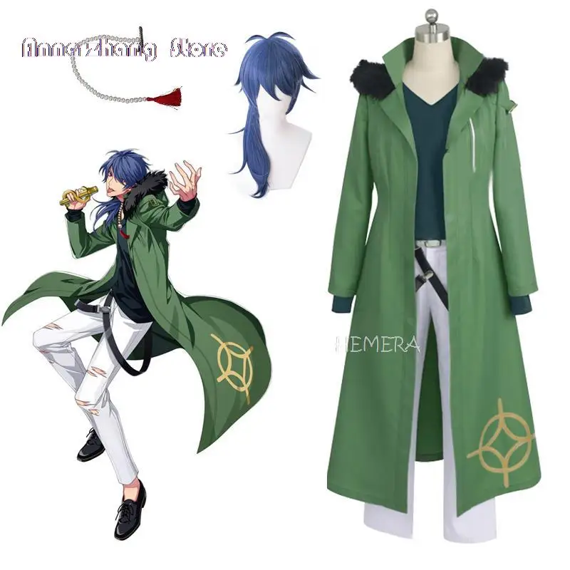 

Division Rap Battle Arisugawa Dice Cosplay Costume Hypnosis Microphone Dead Or Alive Trench Coats Play Wig Earring Accessories