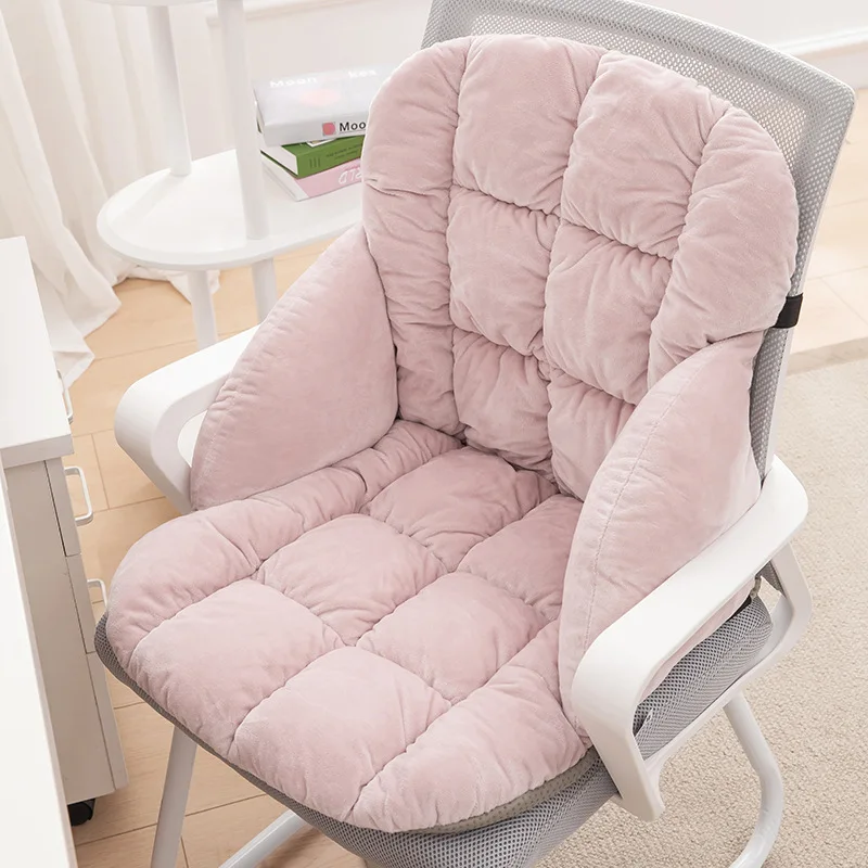 Winter Thicken Quilted Sponge One-piece Cushion Home Office Soft Comfortable Backrest Integrated Chair Seat Cushions