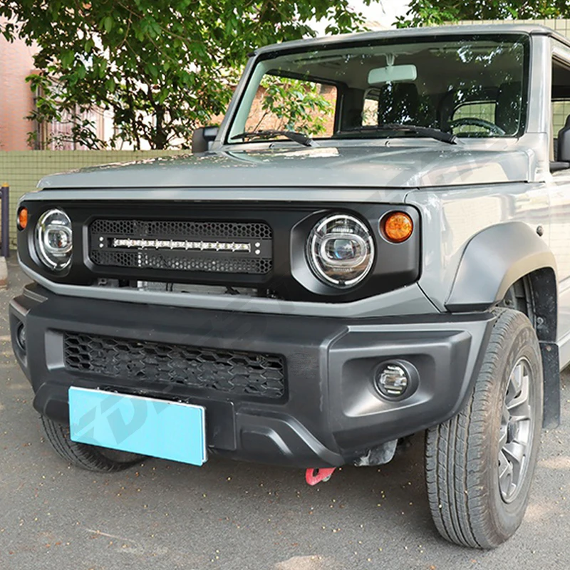 Przedni grill dla Suzuki Jimny JB74 JB64 2019-obecne Gen4 Sierra JB74W JB64W z reflektor LED kratki samochodowe akcesoria