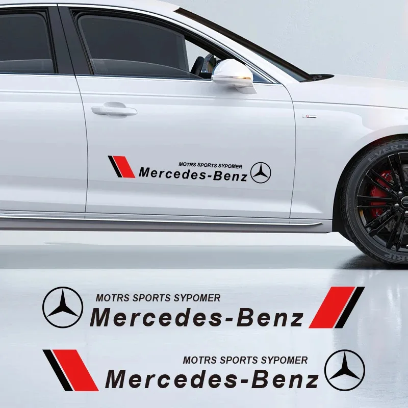 

1Pair Car Body Decor Decals Car Door Side Stripes Stickers For Mercedes Benz B/C/E/S Class A Class C200L GLC GLK New CLA GLA