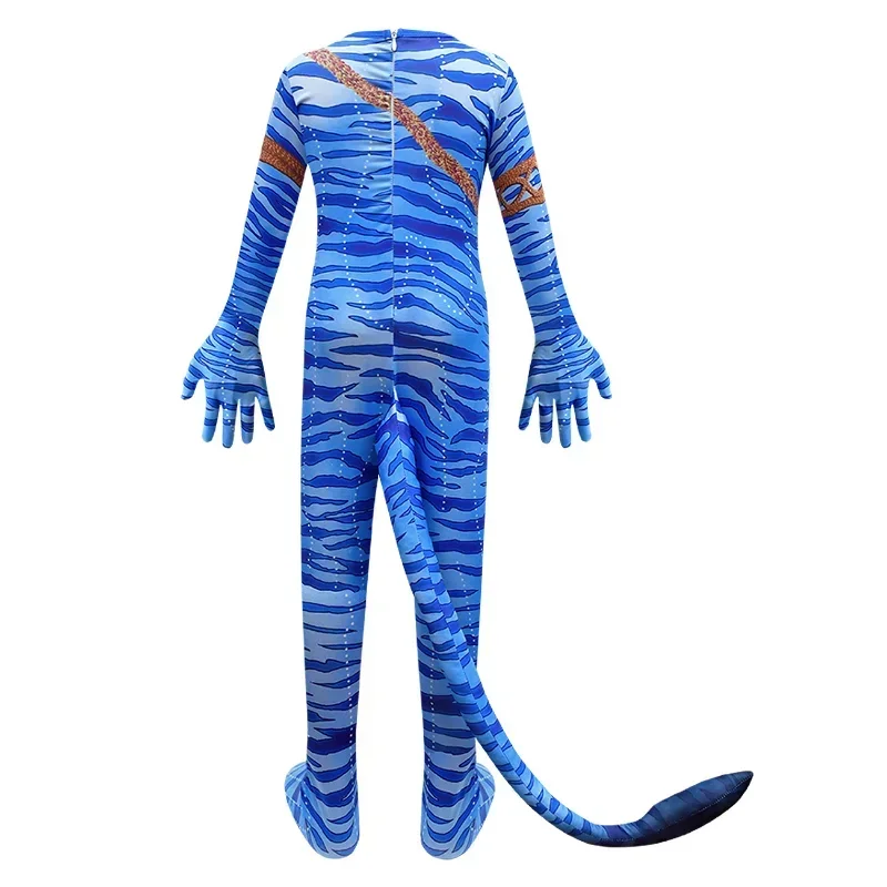The Way Of Water Alien 3D Jumpsuit Boys Girl Kids Avataring 2 Cosplay Costume Halloween Party Bodysuit Cl MN12