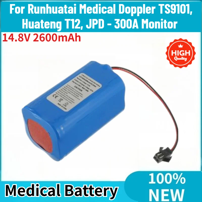 

High Quality Battery 14.8V 2600mAh For Runhuatai Medical Doppler TS9101, Huateng T12, JPD - 300A Monitor Replacement Battery