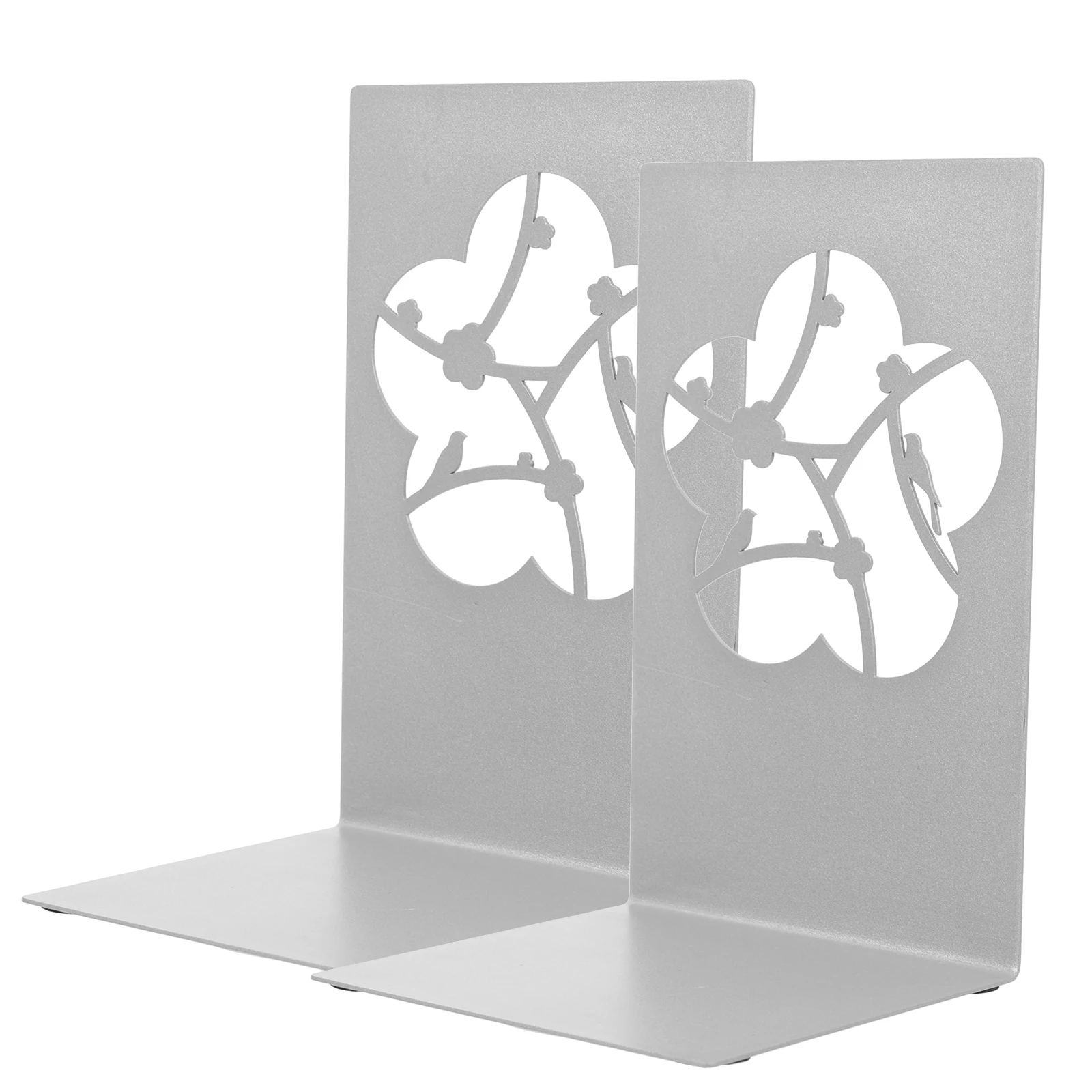 

2pcs Metal Ends Sturdy Book Holders Strong Load-Bearing Book Organizers Decorative Desktop Stands For Home Office