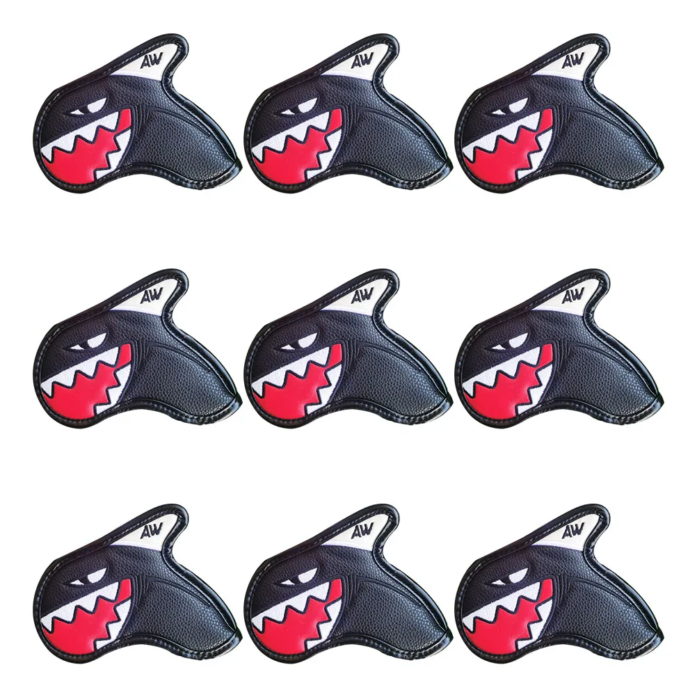 

9 Pcs Golf Club Head Cover Durable Protective Putter Cover Dust Proof Driver Black Golfs Accessory Vibration Reduction Long