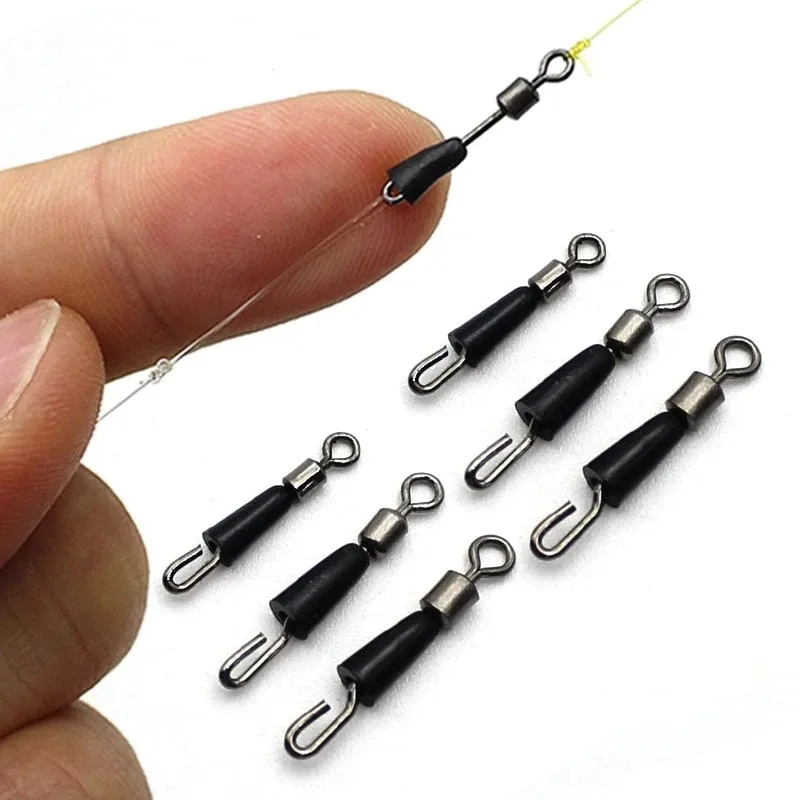 0/50PCS Bearing Swivels Ball Bearing Swivel Solid Rings Fishing Connector Ocean Boat Quick Fast Link Connector