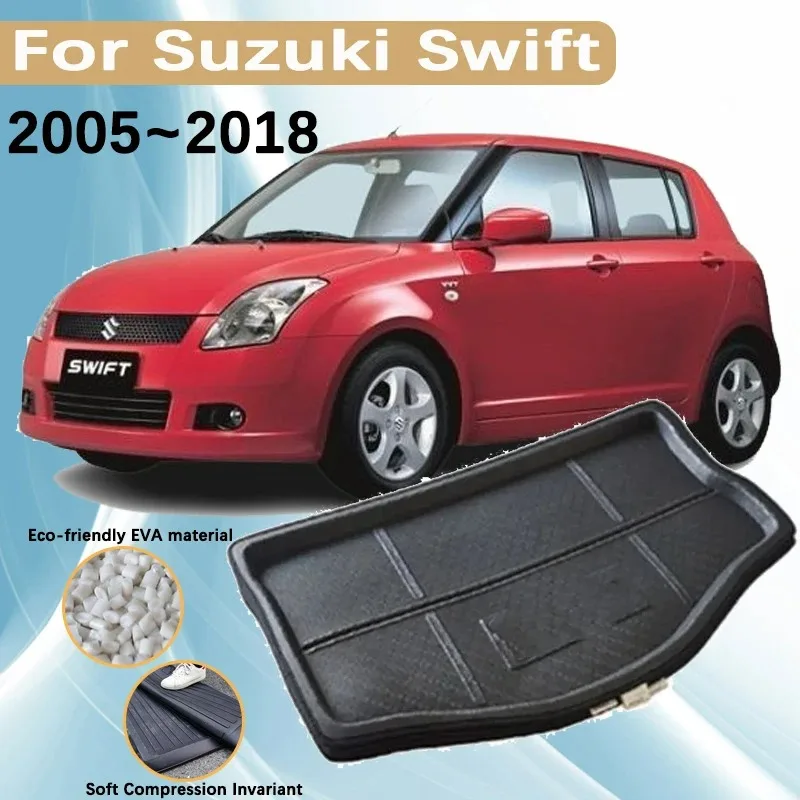 For Suzuki Swift Accessories 2005~2018 2006 2007 Hatchback Car Trunk Mats EVA Material Cargo Trunk Waterproof Carpet Storage Pad