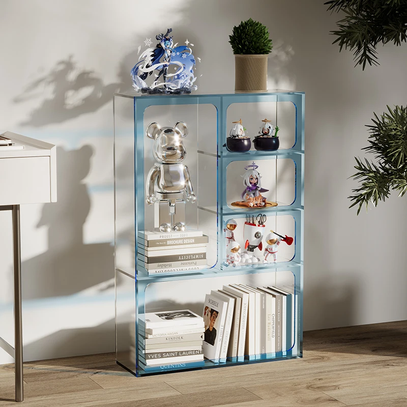 

Light luxury acrylic shelf Floor storage shelf Wall display cabinet Living room multi-layer small creative bookcase