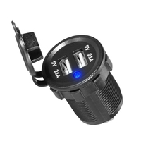 DIY Dual USB Car Charger 4.2A DC 12V-24V Waterproof Dual USB Adapter 2 Port Power Socket