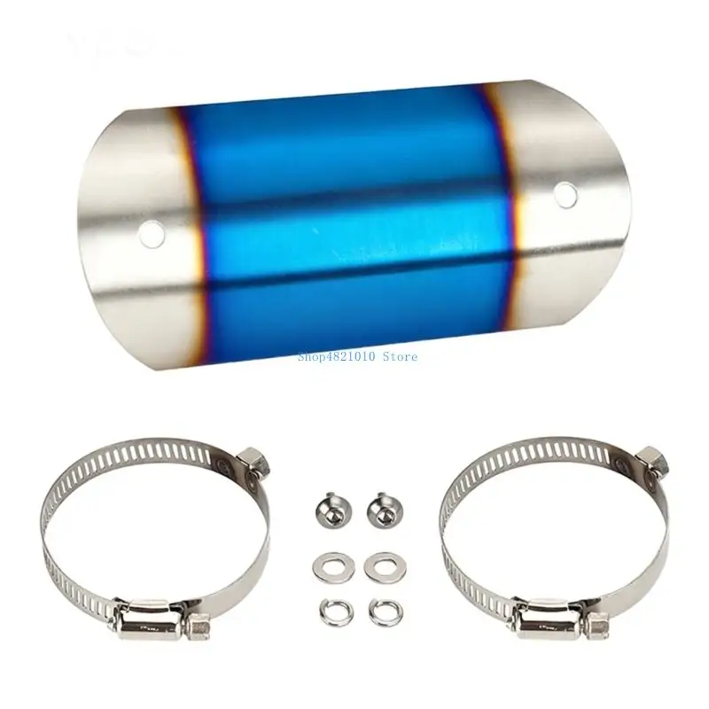 T3LF Clamp On Motorcycle Center Pipe Guard with Stainless Cover Panel